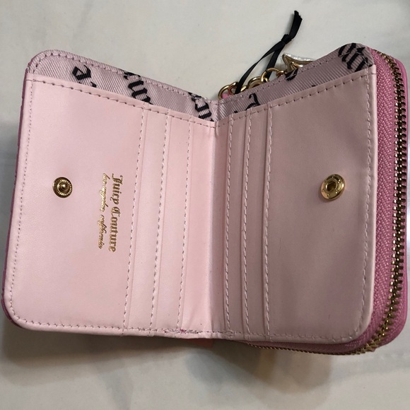 Juicy Couture Cherry Blossom Pretty Pop Small ZA Wallet Back ID Organizer NWT - Picture 12 of 16